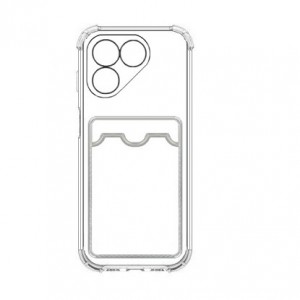 Накладка силиконовая с визитницей и защитой камеры для Tecno Pova Neo 7/Tecno Pova 7 (4G), прозрачный