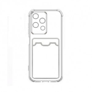 Накладка силиконовая с визитницей и защитой камеры для Honor 200 Lite (2024), прозрачный