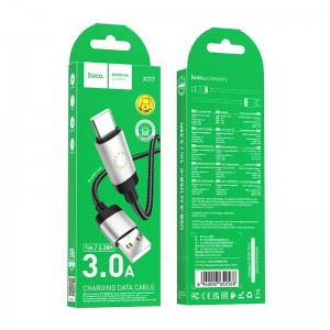 Кабель USB - Type-C HOCO X117, 1.0м, 3A, цвет: черный