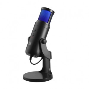 Игровой стрим микрофон DEFENDER Galactar GMC 250 USB, провод 1.5 м, LED, черный
