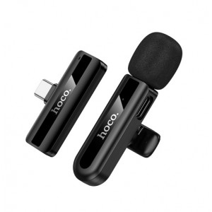 Микрофон прищепка беспроводной Hoco L20, Type-C, цвет: черный