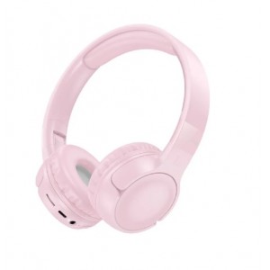 Наушники полноразмерные Borofone BO32, полноразмерная, AUX, bluetooth, цвет: розовый