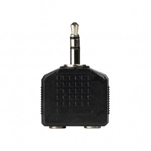 Адаптер-переходник для наушников Jack 3.5 мм (M) -2х3.5 мм (F) блочный (A202)