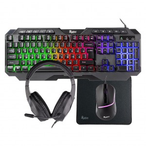 Набор игровой клавиатура+мышь+гарнитура+коврик Smartbuy F10 черный (SBC610GK)