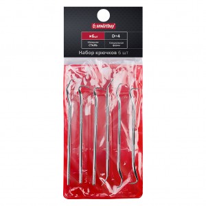 Набор крючков, 6 штук, для извлечения сальников, d=4мм Smartbuy Tools