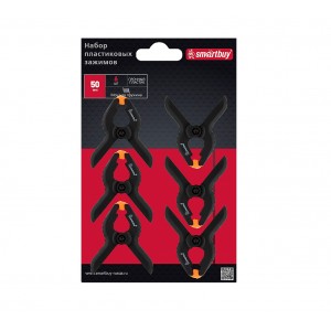 Набор пластиковых зажимов для фиксации, 50 мм, 6 штук, Smartbuy Tools