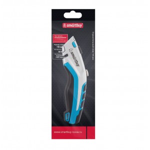 Строительный нож, трапециевидное лезвие, алюм.+ABS+TPR корпус, SK5, Smartbuy Tools