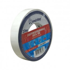 Изолента Smartbuy Pro, 0.15х15мм, 20 метров, белая (SBE-IT-15-15-20-w)