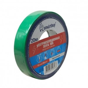 Изолента Smartbuy Pro, 0.15х15мм, 20 метров, зеленая (SBE-IT-15-15-20-g)