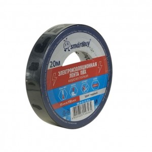 Изолента Smartbuy Pro, 0.15х15мм, 20 метров, черная (SBE-IT-15-15-20-b)
