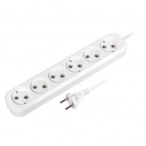 Удлинитель Smartbuy, 6 гнезд 3 метра 10А/2,2кВт без заземления ПВС 2х1,0 (SBE-10-6-03-N)