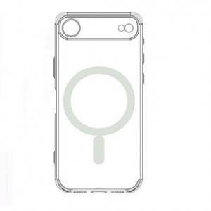 Накладка прозрачная для iPhone 17 AIR, magnetic wireless пластик+силиконовые края, прозрачный