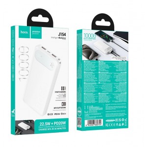 Аккумулятор внешний HOCO J154, Victorious, 10000mAh, цвет: белый