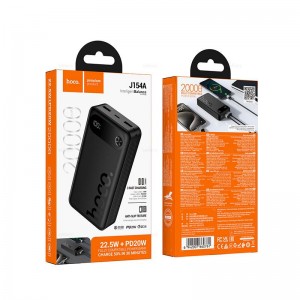 Аккумулятор внешний HOCO J154A, 20000mAh, PD/QC/FCP/AFC/SCP, цвет: черный