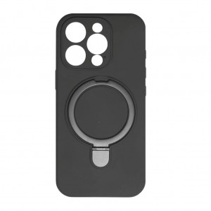 Накладка силиконовая magnetic wireless-подставка с защитой камеры для iPhone 16 Pro, графитный