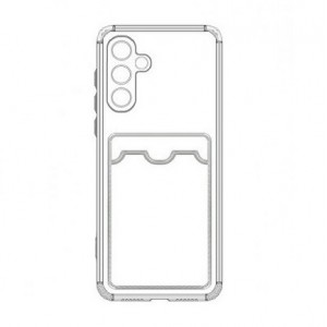 Накладка силиконовая с визитницей и защитой камеры для Samsung Galaxy S25 FE, прозрачный