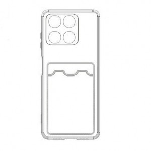 Накладка силиконовая с визитницей и защитой камеры для Honor X7D, прозрачный