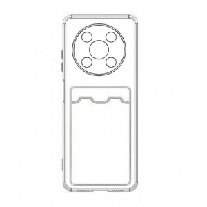Накладка силиконовая с визитницей и защитой камеры для Honor X9D, прозрачный