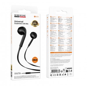 Наушники внутриканальные Borofone BM99, Star, Jack 3.5мм, 1.2 м, цвет: черный