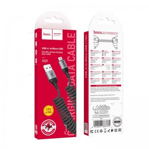 Кабель USB - микро USB HOCO X121 Nuevo, 1.5 м, 2.4A, цвет: чёрный
