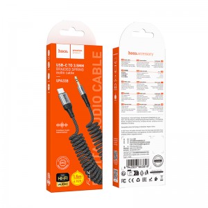 Кабель AUX, Jack 3,5mm(m) - Type-C(m) HOCO UPA33B, Nuevo, 1.5 м, цвет: черный