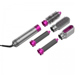 Фен для волос Hoco DAR41 5в1, 1000W, 5 насадок, 3 скорости, 3 режима температуры, 2 м, цвет: серый