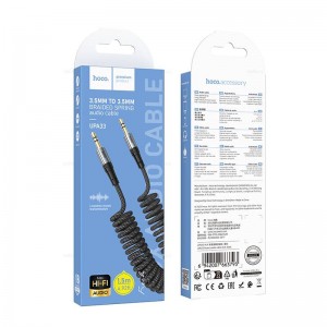 Кабель AUX, Jack 3,5mm(m) - Jack 3,5mm(m) HOCO UPA33, Nuevo, 1.5 м, цвет: черный