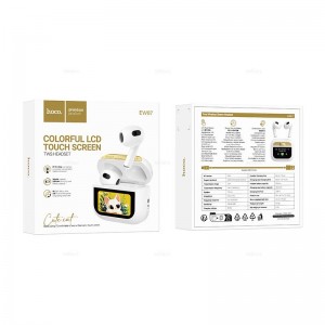 Наушники внутриканальные HOCO EW87, Gata, Bluetooth, TWS, цвет: белый