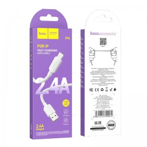 Кабель USB - 8 pin HOCO X96 Hyper, 1.0м, 3A, цвет: белый
