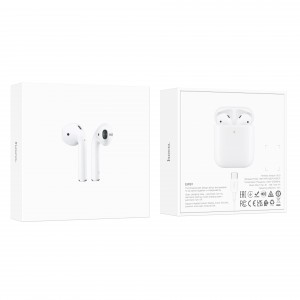 Наушники внутриканальные HOCO EW91, пластик, микрофон, bluetooth 6.0, индикатор, цвет: белый