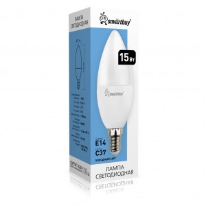 Светодиодная (LED) Лампа Smartbuy-C37-15W/6000 (SBL-C37-15-60K-E14)