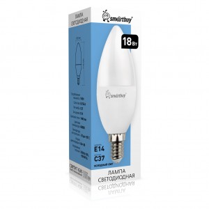 Светодиодная (LED) Лампа Smartbuy-C37-18W/6000 (SBL-C37-18-60K-E14)