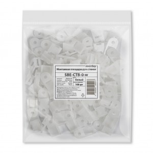 Монтажная площадка для стяжки 20x10 мм для хомутов шириной до 4 мм, белая, 50 шт (SBE-CTB-0-w)