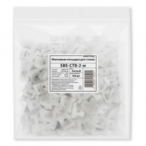 Монтажная площадка для стяжки 22x16 мм  для хомутов шириной до 9 мм, белая, 50 шт (SBE-CTB-2-w)