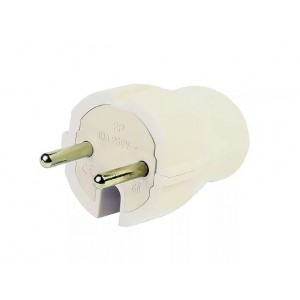 Вилка Smartbuy, прямая без заземления белая 10А 250В (SBE-10-P04-w)/720