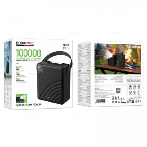 Аккумулятор внешний Borofone BJ8, 100000mAh, цвет: черный