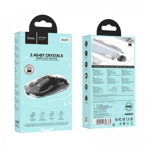 Мышь беспроводная HOCO GM29 Mysterious, USB, Bluetooth, беспр.,опт.,4кн., 800-1600dpi, цвет: черный