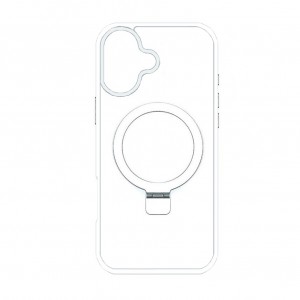 Накладка пластиковая magnetic wireless с силиконовыми краями для iPhone 17 прозрачно-матовая, серебряный