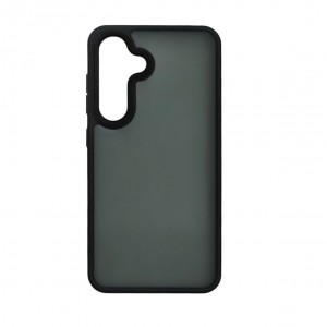 Накладка с силиконовыми краями для Samsung Galaxy S24 прозрачно-матовая, черный