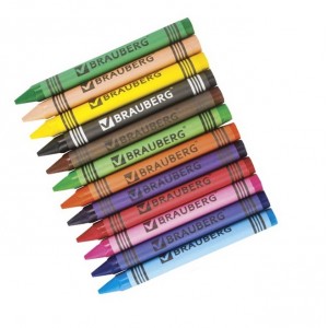 Восковые мелки BRAUBERG "АКАДЕМИЯ", НАБОР 12 цветов,