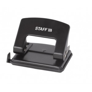 Дырокол металлический STAFF Manager, до 20 листов, черный,