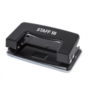 Дырокол металлический STAFF EVERYDAY, до 10 листов, без линейки, черный, 224647