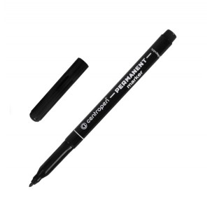 Маркер перманентный CENTROPEN 2536, ЧЕРНЫЙ, тонкий наконечник, 1 мм, трехгр.зона захвата,