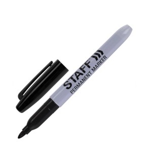 Маркер перманентный STAFF EVERYDAY PM-233,ЧЕРНЫЙ, эргономичный корпус,круглый наконечник 2мм,