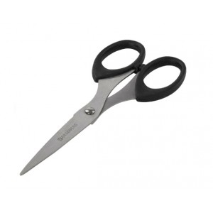 Ножницы BRAUBERG "Classic", 160 мм, черные, классической формы, 2-х сторонняя заточка