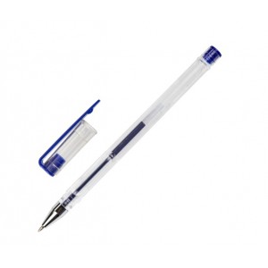 Ручка гелевая STAFF Basic GP-789, СИНЯЯ, корпус прозрачный, хром. детали, узел 0,5 мм,