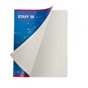Тетрадь А5 40л. STAFF скоба, клетка, офсет №2 ЭКОНОМ, обложка картон, ЭКСКЛЮЗИВ,