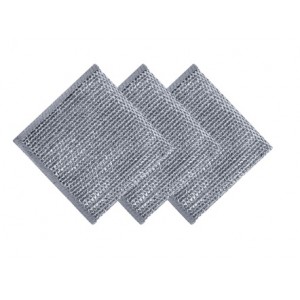 Тряпки-салфетки металлические, сетка-скрабер 20х20см, КОМПЛЕКТ 3шт, посуда, уборка, LAIMA