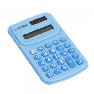 Калькулятор карманный ClipStudio 8-разр, 10х6,2х0,9см, пластик, ПВХ коробка, 4 цвета