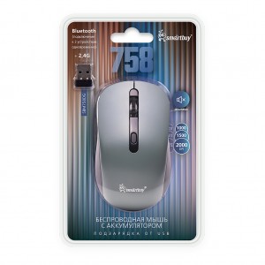 Мышь беспроводная Smartbuy Dual BT+USB с зарядкой Smartbuy X58 графит (SBM758DG)